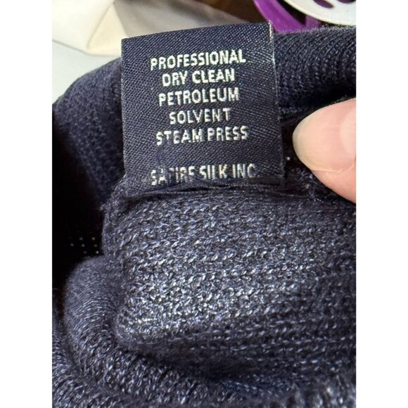 Michael 88 Irvin Mens Navy Blue Mock Neck Sweater XXL Cable Knit Button Detail - Picture 13 of 14